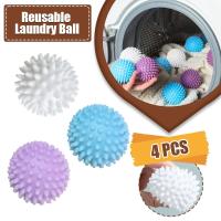 4Pcs Pelota De Secado Para Lavadora En PVC Morado Reutilizable Softener De Tela Herramienta De Limpieza Doméstica Para Ropa - details 0