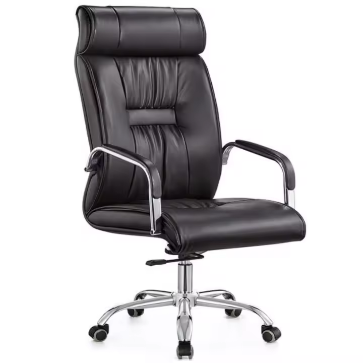 Sillón de oficina FLANDES, alto, gas, basculante, similpiel negra - 1