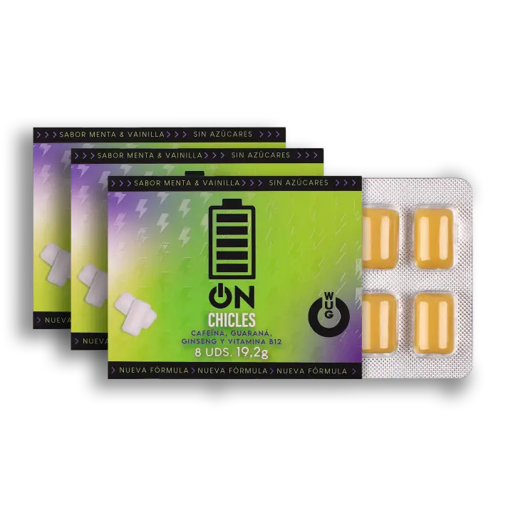 WUG PACK ENERGÉTICO X3 UNIDADES BLISTER DE CHICLES ON - 1