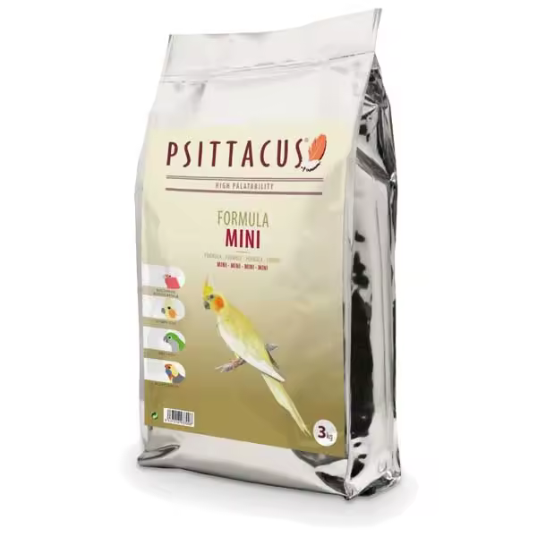Psittacus Mini Fórmula, 450g, 3kg, 12kg, Pienso para Ninfas y Agapornis Comida de Pájaros - 1