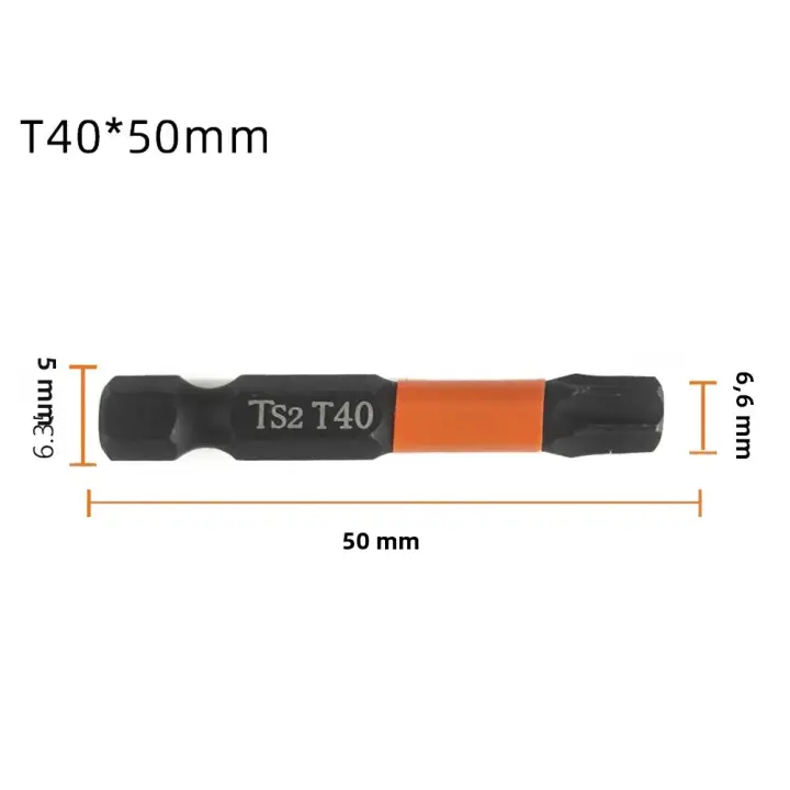 1PC Bit De Destornillador De Acero De Aleación 50mm Tamaño De Encimera Hexagonal 1/4 Pulgada Con Cabeza Magnética T10/T15/T20/T25/T30/T40 Herramienta De Reparación Electrónica - 1