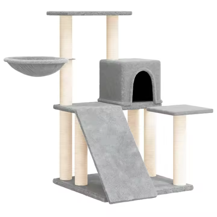 Rascador para Gatos con postes de ISAL gris Claro 82 cm - 1