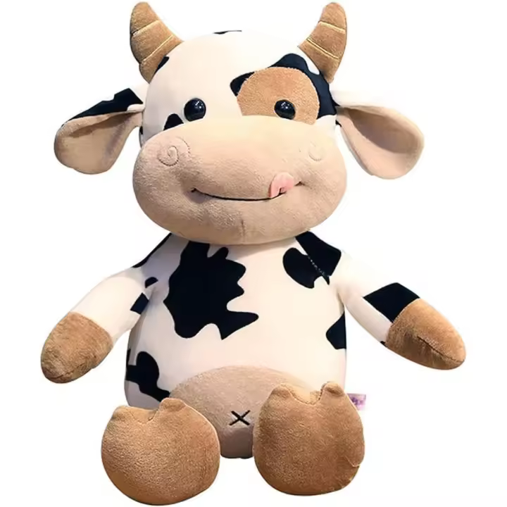 Peluche de vaca, 40 cm, muñeco de peluche, suave y esponjoso, regalo para cualquier edad y ocasión - 1