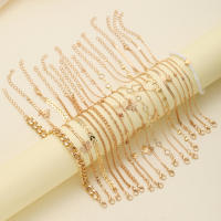 Juego De 20 Pcs Pulseras De Pie De Mariposa Y Corazón De Moda Metálica Bohemia Vintage Con Perlas Para Mujer Joyería De Playa Regalos Clásicos - details 5