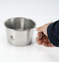 Campingmoon 1PCS Set De Bowling Al Aire Libre Portátil De Acero Inoxidable 304 600ml Con Mango Taza De Camping Para Viajes Y Senderismo - details 3