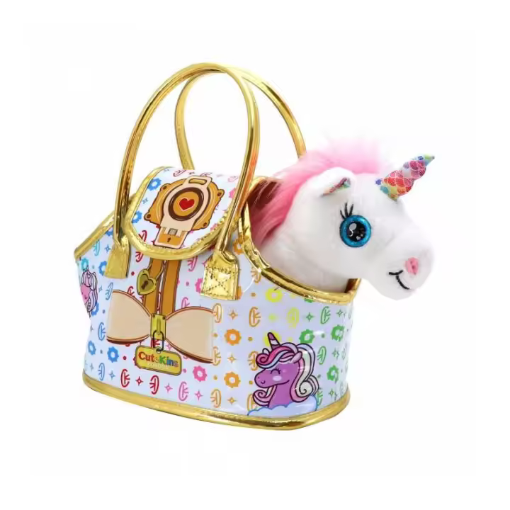 CUTEKINS PELUCHE UNICORNIO CON BOLSO DE COLOR BABY - 1