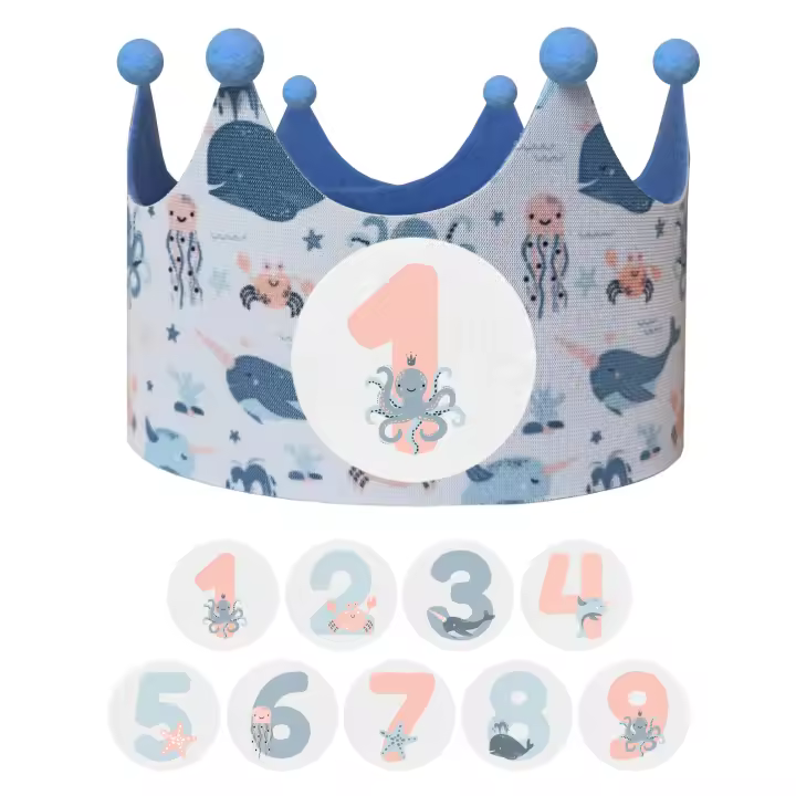 Corona de cumpleaños Anak-Anak 1-9 Años - Animales Marinos - 1