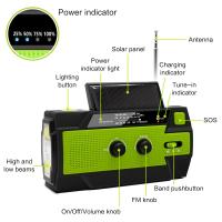 Radio Portátil Recargable Con Crank Solar AM/FM Para Supervivencia Con Batería Recargable Radio USB Linterna Y Lámpara De Lectura - details 2