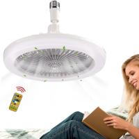 Ventilador de enchufe con control remoto, ventilador de techo LED con bombilla, rosca silenciosa para cocina, baño, almacén, garaje - details 4