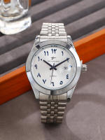 Reloj De Pulsera De Lujo Clásico Para Hombres Con Fecha Y Correa De Acero Inoxidable Deportivo Y Casual Con Marcas Arábigas Resistente Al Agua - details 2