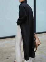 Camisa De Punto De Algodón Y Lino Para Mujer Moda Verano Elegante Cardigan Irregular Suéter De Manga Larga Cierre Único - details 13