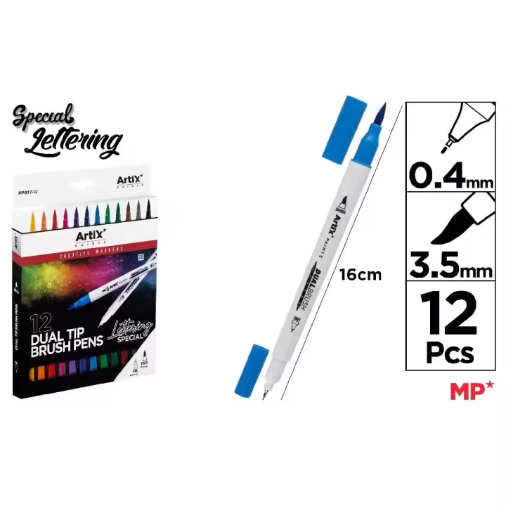 Mainpaper Rotulador Doble Punta Pincel Lettering | Practica Lettering y Trazos Precisos - 1