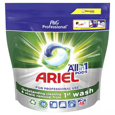 ARIEL Professional detergente regular en cápsulas 48 dosis contiene 2 unidades (2x48) - 1