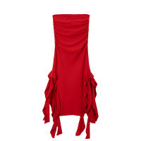 Vestido Asimétrico De Hombro Solo Para Mujer Primavera/Verano Moda Europea Y Americana Slim Fit Cintura Ajustada Irregular - details 9