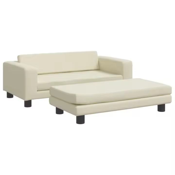 vidaXL Cama de perros con extensión cuero sintético 100x50x30 cm Color Crema,  Gris,  Marrón y mas - 1
