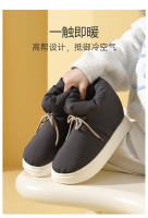 Botas De Tobillo Para Mujer Y Hombre Invierno Calientes Con Peluche Espesas Suela De EVA Zapatos De Casa Con Lazo Para Mujer - details 2