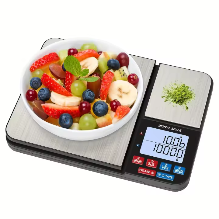 Báscula De Cocina Digital Grande Con Dos Plataformas 1 Pieza Dos Precisiónd 0.01 G/0.001 Oz Y 0.1 G/0.01 Oz Capacidad Máxima 5 Kg/11 Lb - 1