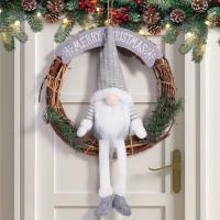 Corona De Navidad Con Vinateras Y Muñeca Sin Cara Adorno De Puerta O Pared Para Navidad DIY Decoración De Puerta O Pared - details 1