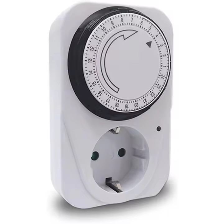 Toma de temporizador European, temporizador mecánico de Cico de 24 Horas, encendido y apagado automático. - 1