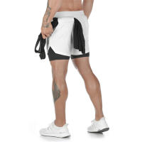 Shorts De Fitness Para Hombre Doble Capa 2 En 1 Deporte Entrenamiento En El Gimnasio Quick Dry Running Verano Shorts Casual - details 6