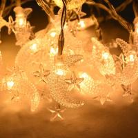Luces LED EID Mubarak Para Fiesta Musulmana De Navidad Y Ramadan Decoración De Casa Con Luna Estrella Y Farolillo De Torre 1.5/3/6M - details 4