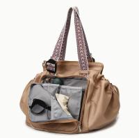 Versatile Nylon Cradle Bag - Multifunctional Travel Organizer, Adjustable Strap, Zip Closure, Foldable Design, Available in Khaki, Light Blue, Gray,, Black - details 4