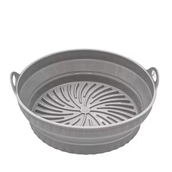 Cesta de silicona para freidora de Aire, Molde Redondo plegable, bandeja para Horno, pizza, pollo Frito, sartén reutilizable - 1