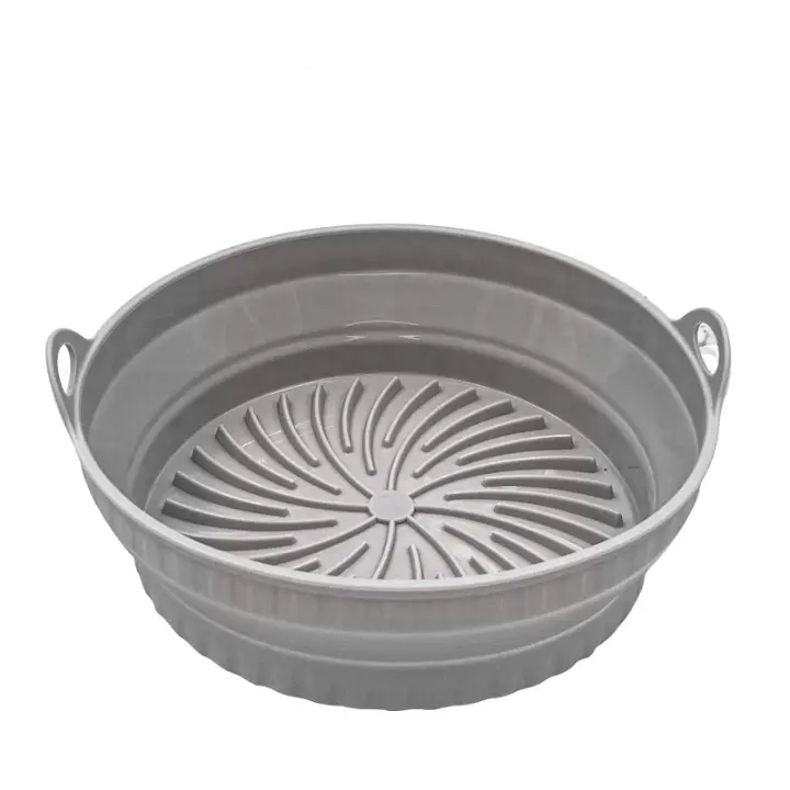 Cesta de silicona para freidora de Aire, Molde Redondo plegable, bandeja para Horno, pizza, pollo Frito, sartén reutilizable - 1