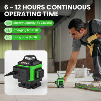 Nivel láser de 16 líneas 4D, máquina autonivelante de 3 °, herramienta de nivelación de batería recargable por USB, niveles horizontales y verticales ﻿Nivel lazer,Incluye soporte - details 11