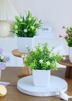 Plantas de Flores Artificiales, Pequeñas Plantas Artificiales en maceta,Flor Falsa,4 Piezas Mini Plantas Artificiales with Metas Pequeñas Plantas Falsas with Flores para Mesa Oficina Mesa Sala Baño Decoración Interior - details 3