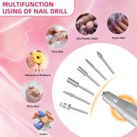 Torno para Uñas Profesional, 45000RPM Portatil Recargable Inalambrico con 12 cabezales de pulido y 48 cintas abrasivas y Pantalla LCD, para Manicura y Pedicura, para Gel o Acrilicas - details 7