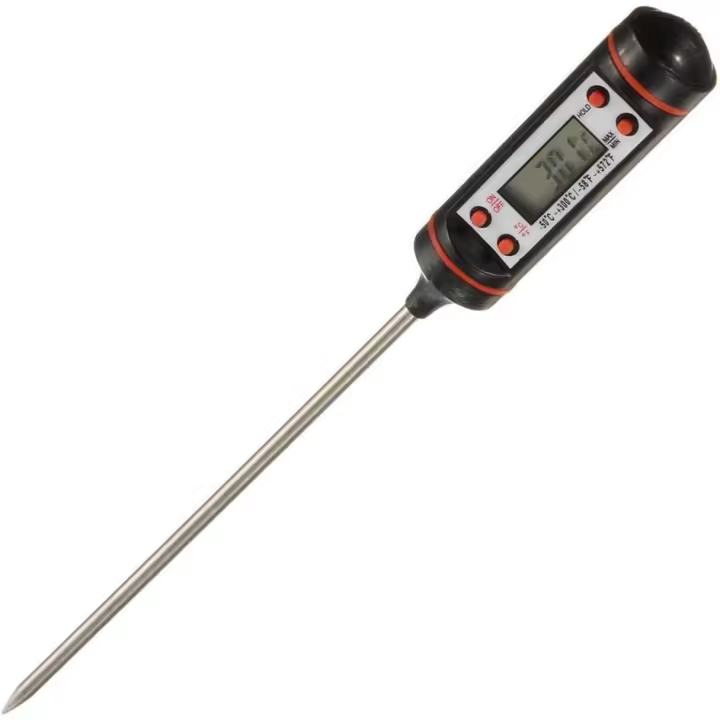 Termómetro de cocina Termómetro digital de carne de acero inoxidable Sonda larga LCD precisa - 1