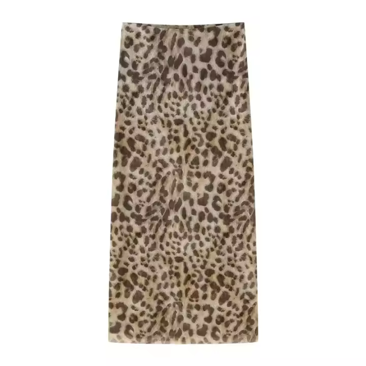 TRAF Faldas Largas de Leopardo para Mujer – Elegantes e Informales, Estilo de Moda para Fiesta u Oficina, Primavera, Verano y Otoño 2025 - 1