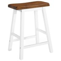 vidaXL Taburetes de cocina 2 unidades madera maciza - details 1