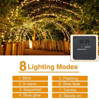Luces De Cadena Solar LED Para Exterior 8 Modos Impermeables Guirnalda De Luces Para Árbol Patio Jardín Fiesta De Boda Decoración De Calle - details 2