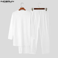 INCERUN Conjunto De Moda Para Hombre Estilo Musulmán Camiseta Larga Y Pantalones 2 Piezas Streetwear Casual Tejido Knit Talla S-5XL - details 4