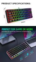 Teclado Cableado De 61 Teclas Con Luz RGB De Colores Coincidentes Sensación Mecánica Pequeño Juego Para Niñas Con Estilo TPC Line - details 7