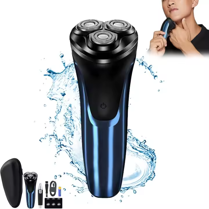 Afeitadora eléctrica Snapbuy, afeitadora eléctrica rotativa Snapbuy 4D, afeitadora Snapbuy, afeitadora eléctrica Snapbuy, afeitadora eléctrica Snapbuy Pro resistente al agua IPX7, afeitadora facial eléctrica recargable para hombres - 1
