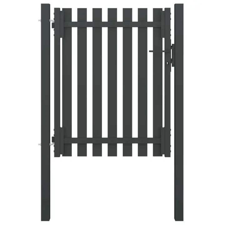 vidaXL Puerta de valla del jardín de acero gris antracita 1x1,5 cm - 1
