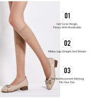 BONAS Medias Transparentes 20D Para Mujer Y Niñas 4 Pares Largo Pierna Baja Estilo Sólido Material Poliéster Y Nylon - details 3