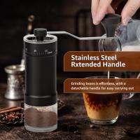 Molino De Café Manual Con Manillar Desmontable Y Cepillo De Limpieza Acero Inoxidable Ajustable En Gruesura Para Granos De Café - details 3