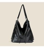 Bolso De Hombro Mujer Multifuncional Con Gran Capacidad Y Diagonal Cómodo Para Viajes Estilo Casual Color Negro Y Marrón Oscuro - details 12