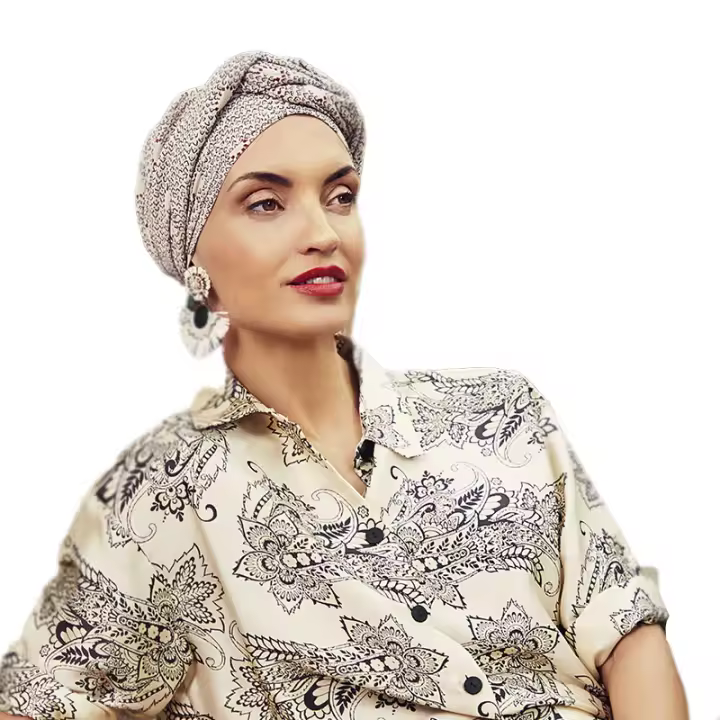 Christine Headwear Amber Boho Spirit Turban Set Touch Of Red 3040-0871 Set de Turbante + Cinta - Pañuelo Gorro Oncológico de Diseño para la Cabeza - 1
