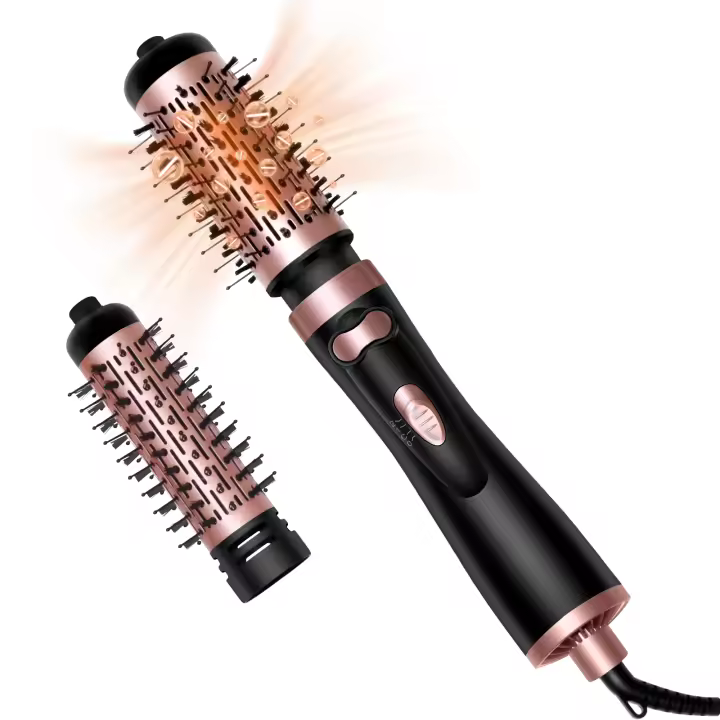 Peine Secador De Pelo Eléctrico Rotativo 3 En 1 Estilo De Aire Caliente Rizador De Cabello Con Función Anti-derretimiento Para Adultos Uso Universal De Voltaje - 1