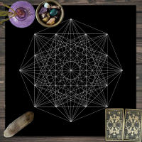Mantel De Tela Para Cartas De Tarot 1pc Decoración De Juego De Cartas Pagan Con Fases De Luna Y Flores Estilo Pagan Para Atril Y Brujería - details 47