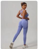 Conjunto De Yoga Para Mujer Sin Costuras Beauty Back Sports Bra Y Leggings De Elevación Glúteos Ropa De Gimnasio Transpirable Fitness Set Para Ejercicio - details 5