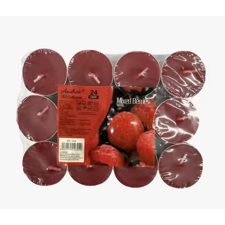 ANDREA- Velas Aromáticas, velas de hogar, velas románticas, océano, Rosa, lugnare, melón, Frutos Rojos,  24, 72 y 120 Piezas - 1