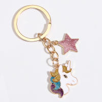 Llavero Unicornio Estrella Lindo Para Parejas Accesorio De Mano Regalo De Amistad Llavero De Enamel Para Llaves De Coche Hecho a Mano - details 0