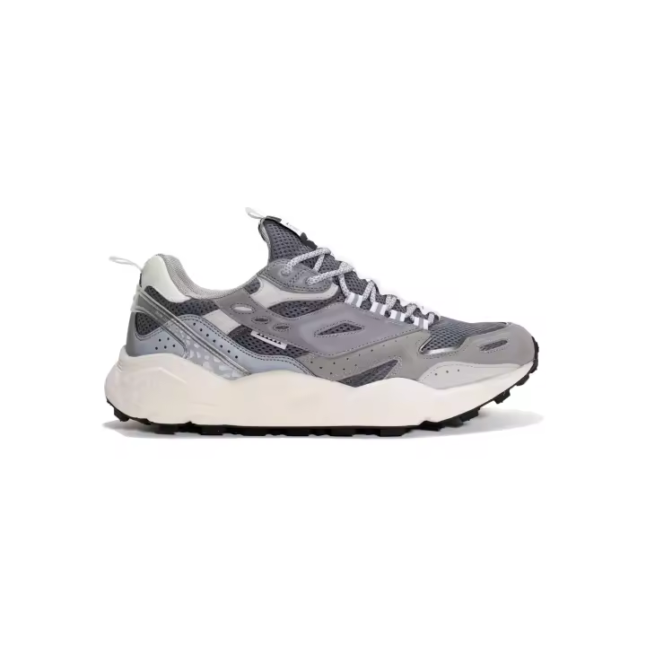 Zapatillas Deportivas RUN OF  Grey Hunter Combinadas en Piel y Malla Color Gris - 1