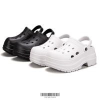 Sandalias De Tacones Altos Para Mujer Verano Cuña Plataforma Cerrada Antideslizante Suela Gruesa EVA Color Negro Blanco Caqui - details 11